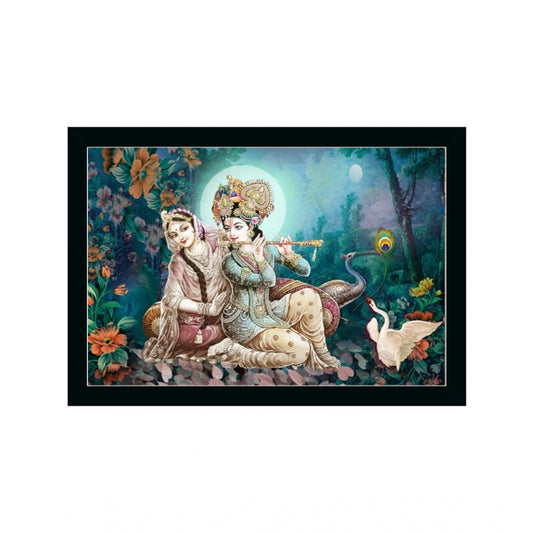Generic Radha Krishna Painting with Synthetic Photo Frame (Multicolor)