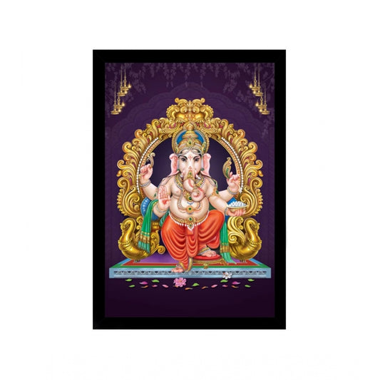 Generic Ganesh Photo with Synthetic Photo Frame (Multicolor)