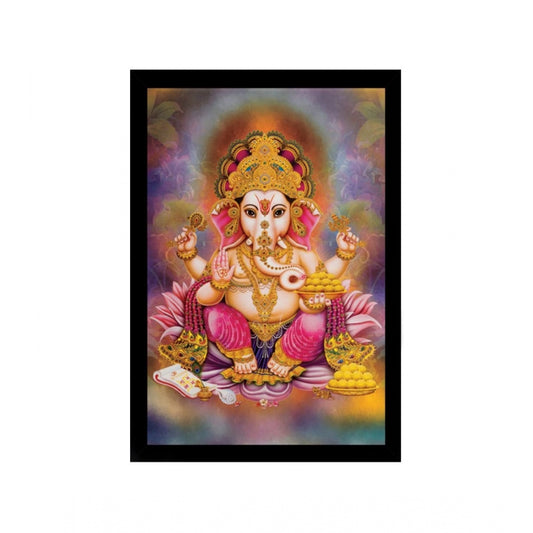 Generic Ganesh Photo with Synthetic Photo Frame (Multicolor)