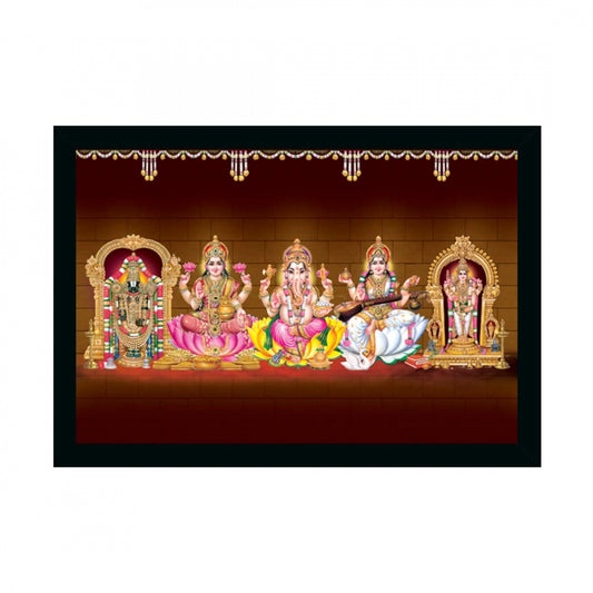 Generic Tirupati Balaji Painting with Synthetic Photo Frame (Multicolor)
