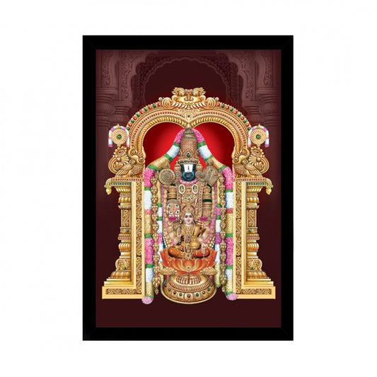 Generic Tirupati Balaji Painting with Synthetic Photo Frame (Multicolor)