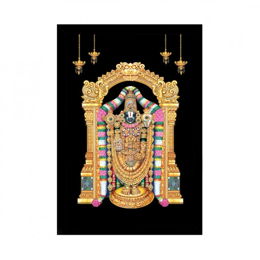 Generic Tirupati Balaji Painting with Synthetic Photo Frame (Multicolor)