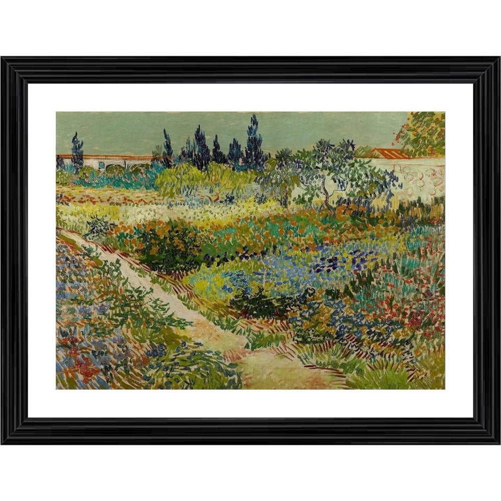 Generic Garden at Arles 1889 Painting With Wood Photo Frame (Multicolor)