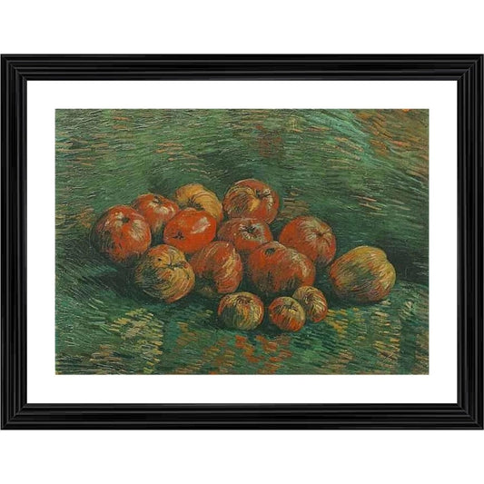 Generic Still Life with Apples 1887 Painting With Wood Photo Frame (Multicolor)
