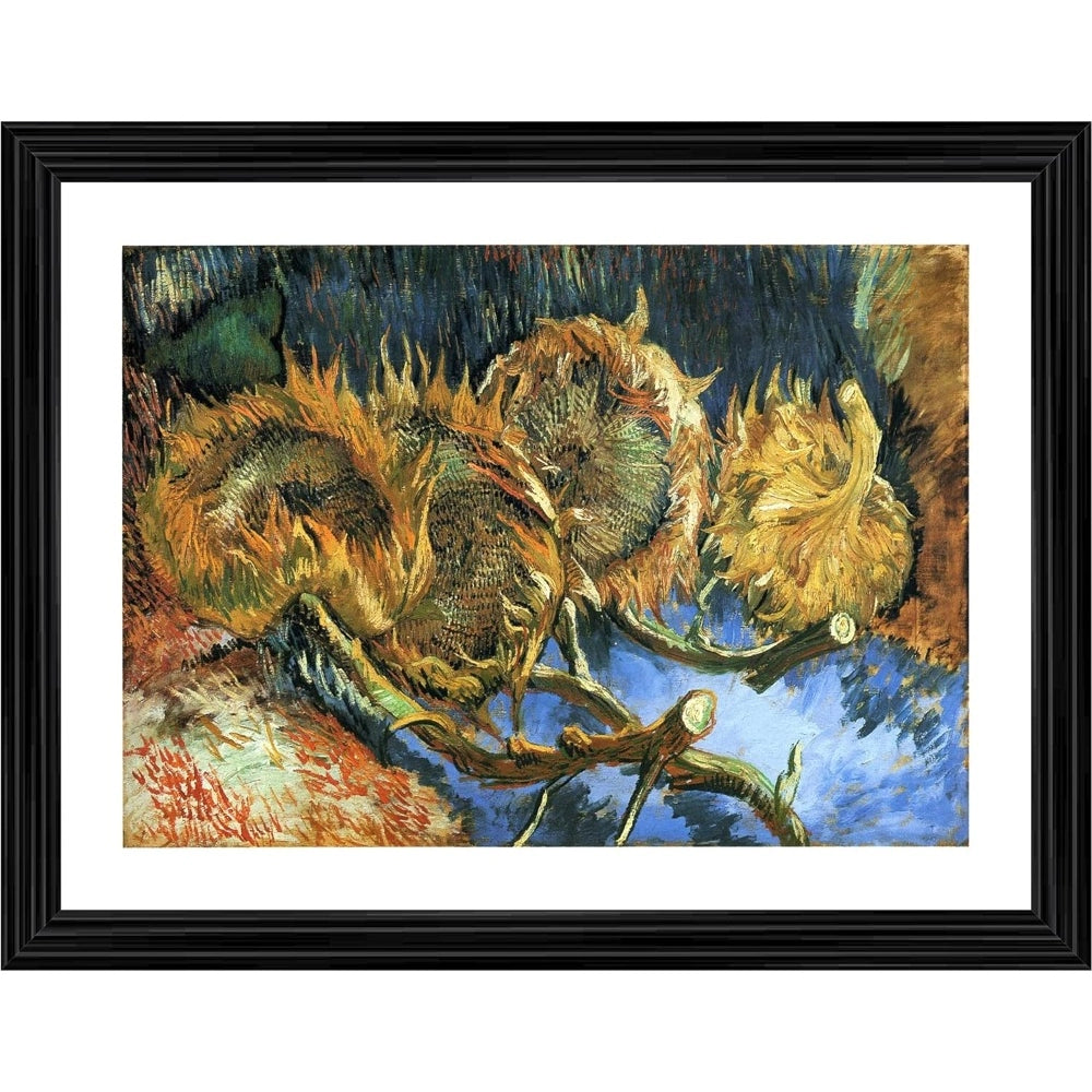 Generic Sunflowers Gone to Seed 1888 Painting With Wood Photo Frame (Multicolor)