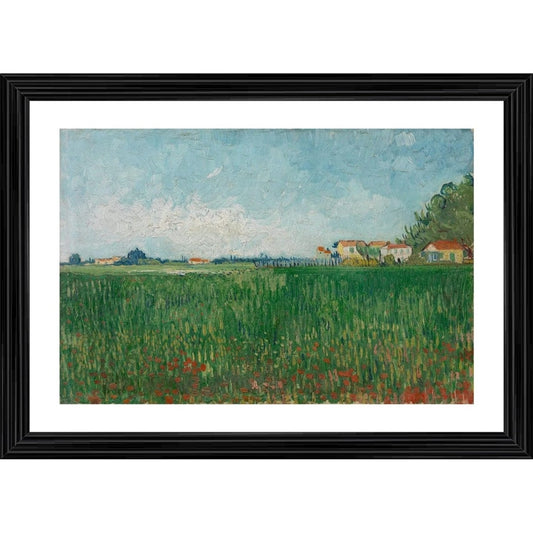 Generic Field with Poppies 1890 Painting With Wood Photo Frame (Multicolor)