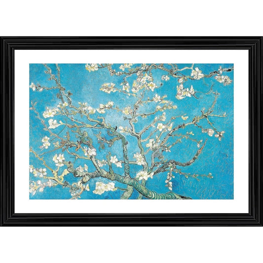 Generic Almond Blossom 1890 Painting With Wood Photo Frame (Multicolor)