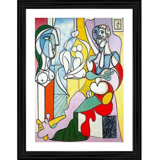 Generic The Sculptor 1931 Painting With Wood Photo Frame (Multicolor)