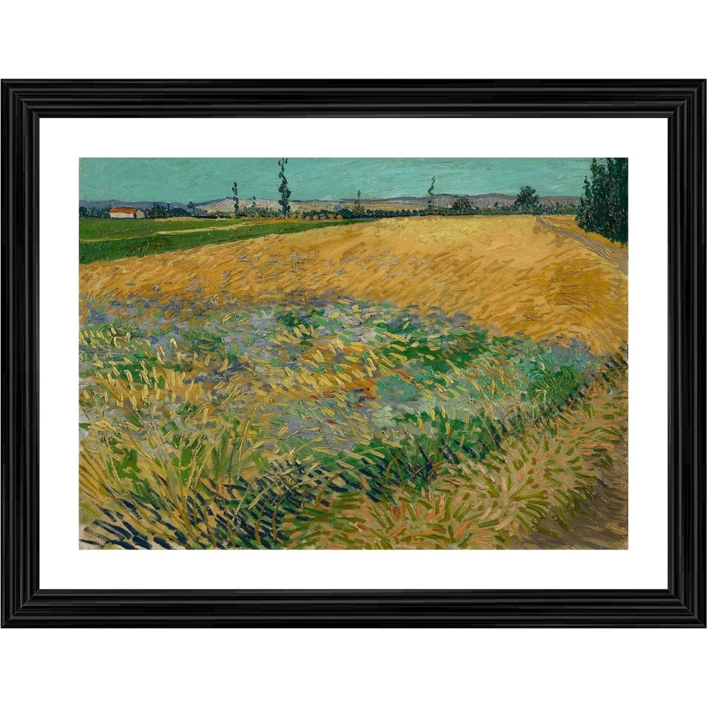 Generic Wheatfield 1888 Painting With Wood Photo Frame (Multicolor)