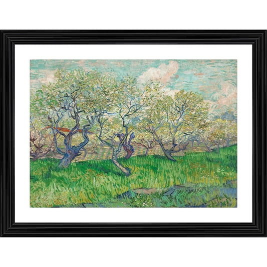 Generic Orchard in Blossom 1889 Painting With Wood Photo Frame (Multicolor)