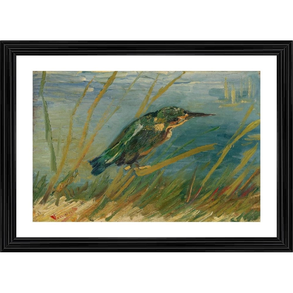 Generic Kingfisher by the Waterside 1887 Painting With Wood Photo Frame (Multicolor)