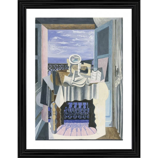 Generic life in front of a window at Saint Raphael Painting With Wood Photo Frame (Multicolor)