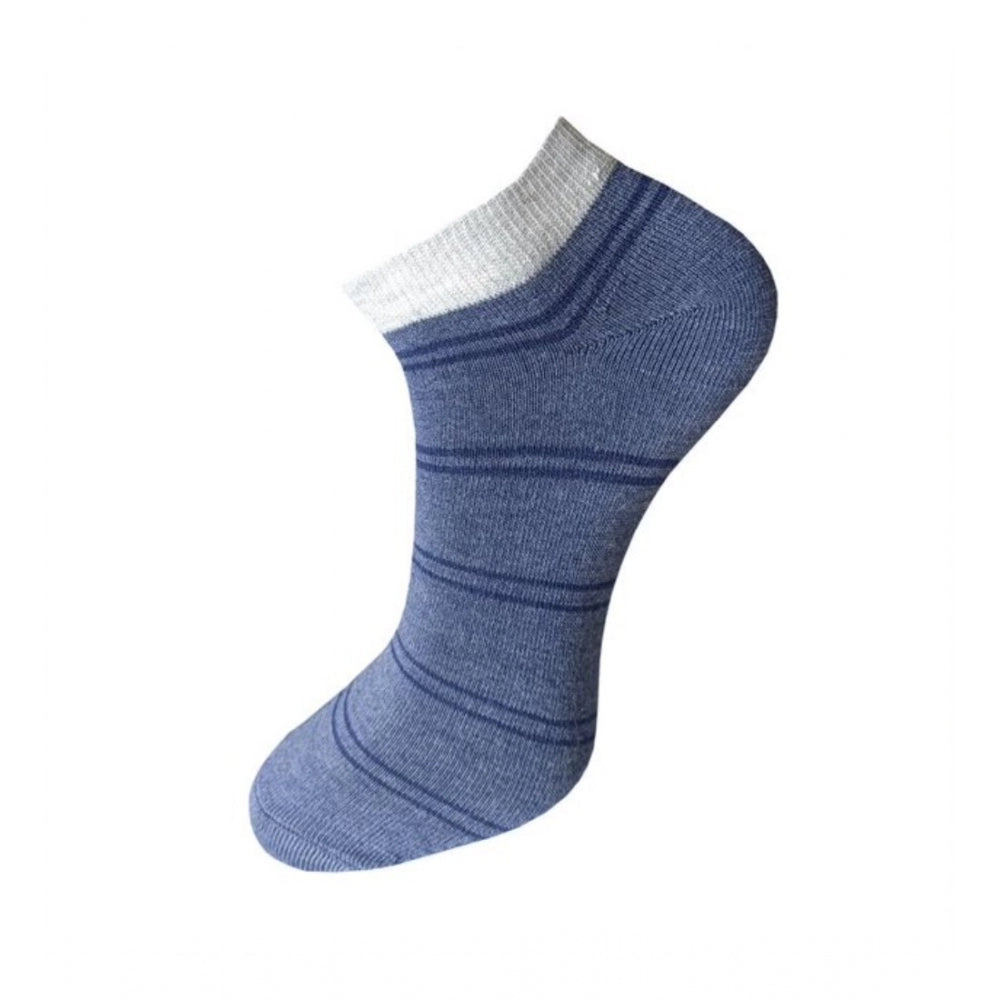 Generic 3_Pair Set Unisex Casual Cotton Striped Ankle Length Socks (Multicolor)