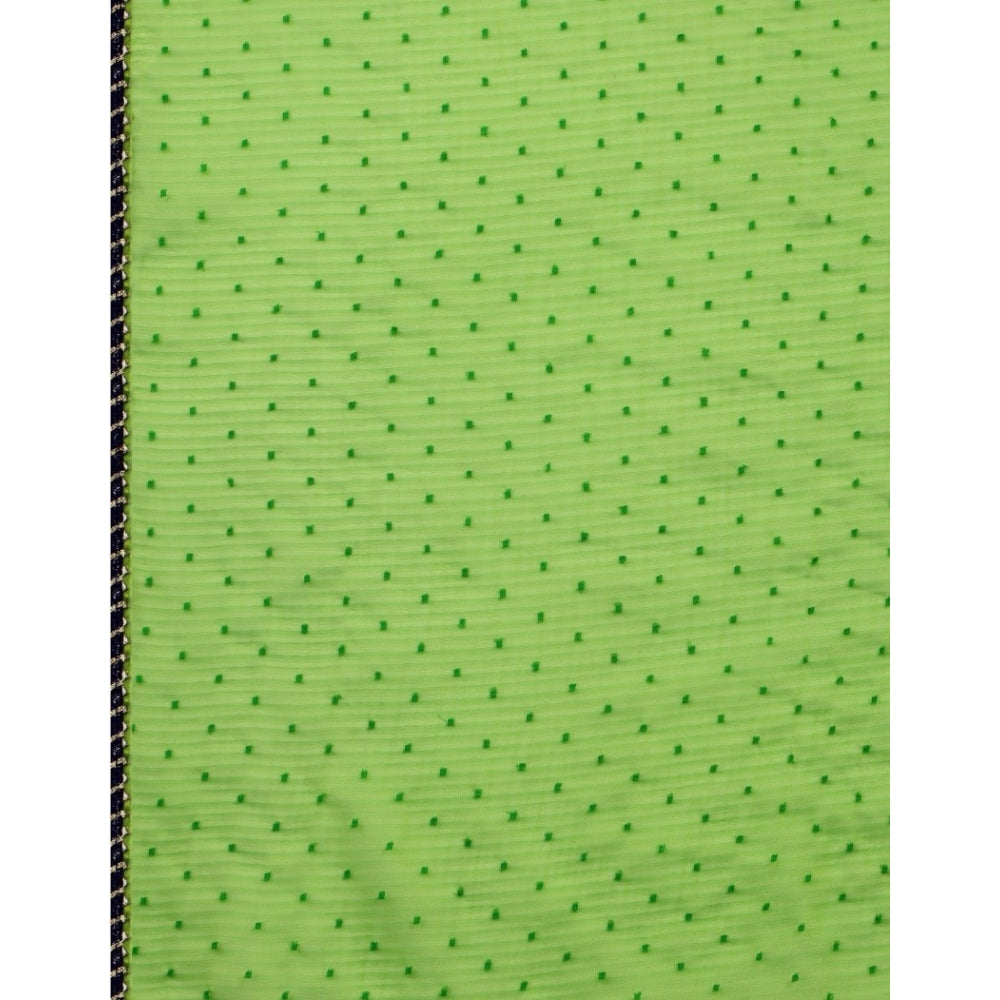 Generic Women's Silk Blend Embellished Saree With Unstitched Blouse 5.5Mtr (Green)