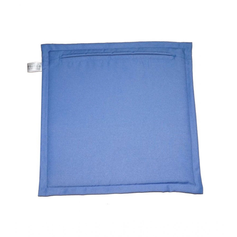 Generic Pack Of_4 Polyester Solid Chairpads (Blue, Size: 16x16 In)