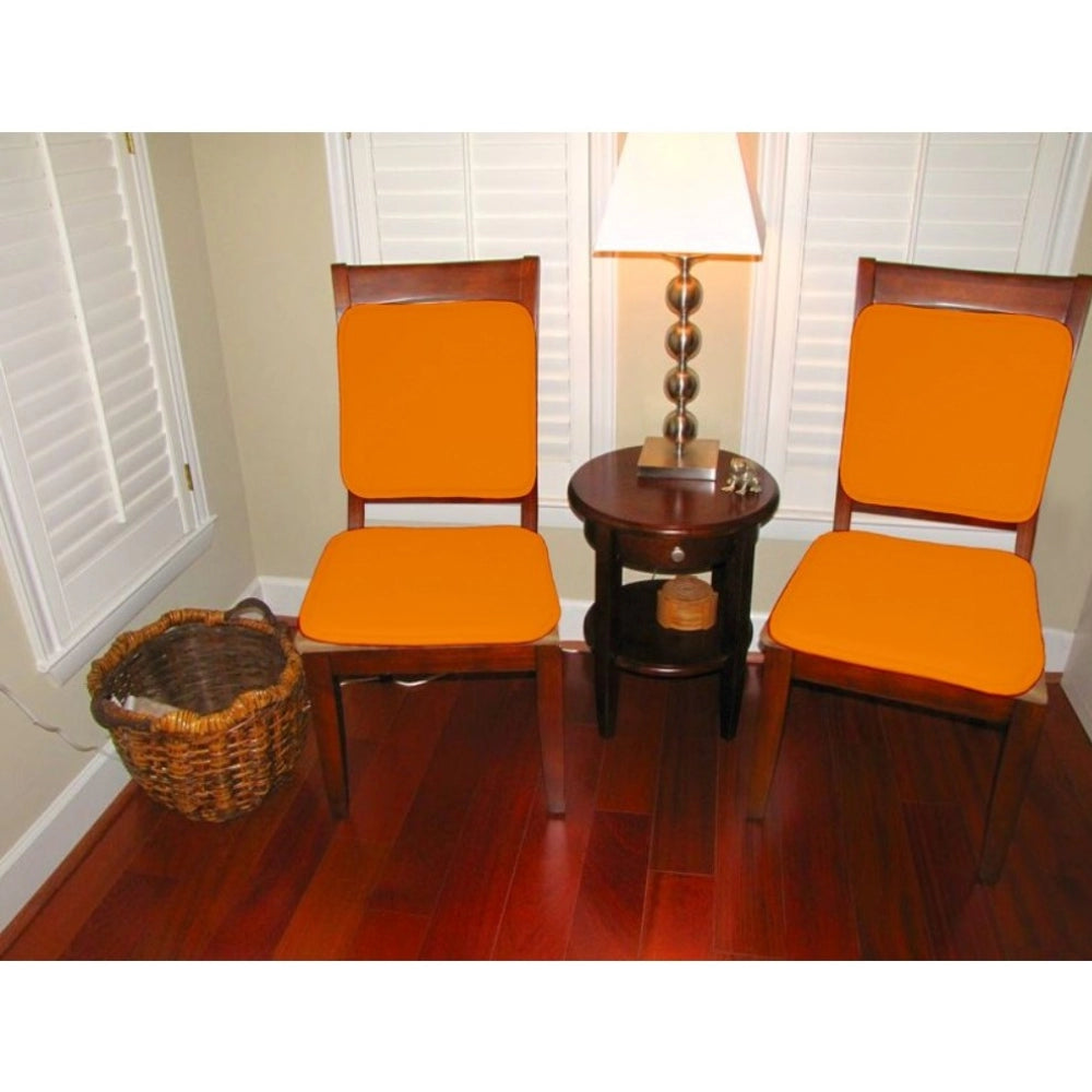 Generic Pack Of_4 Cotton Blended Solid Chairpads (Yellow, Size: 15x15 In)