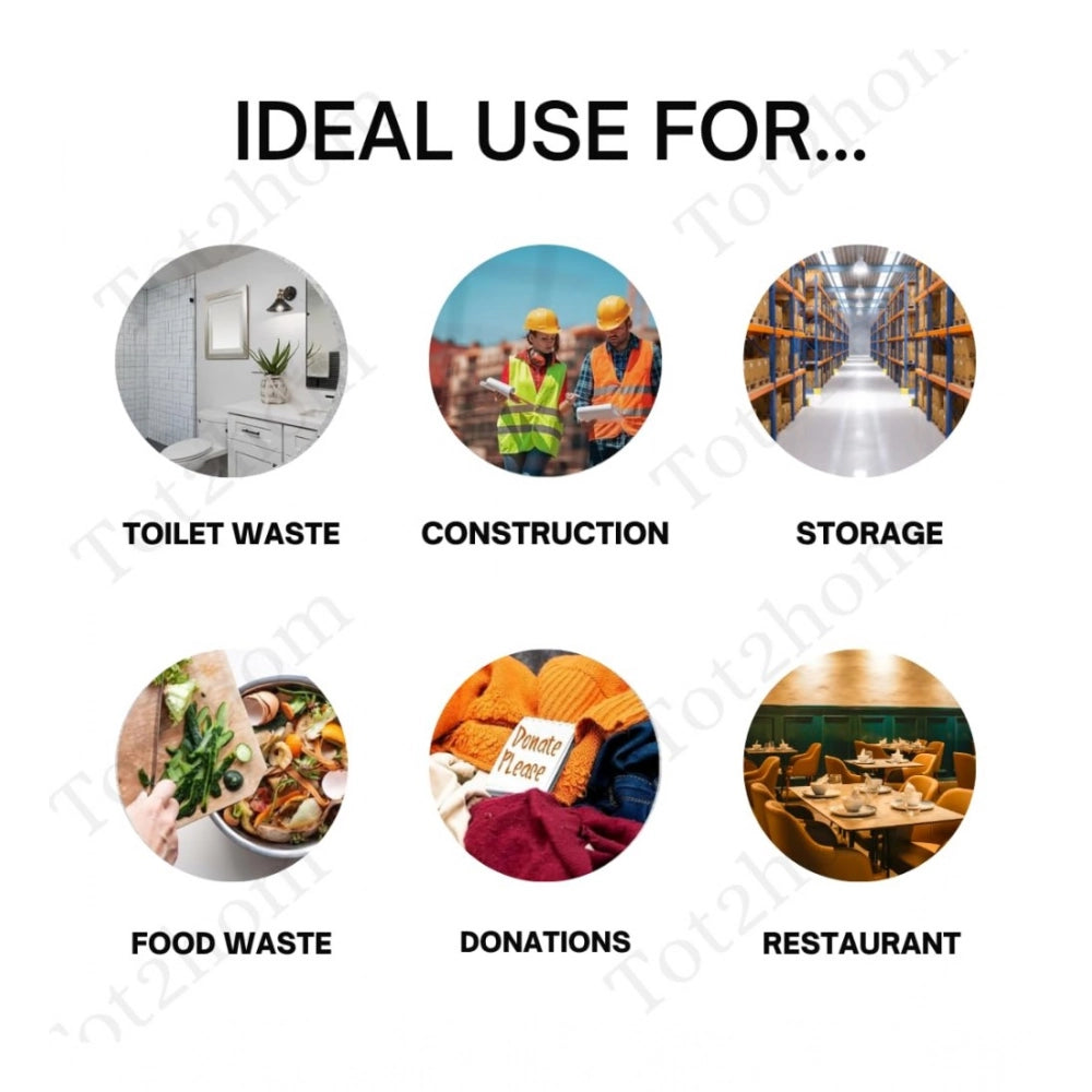 Generic Pack of 10 Biodegradeable Vegetable-Paper 25 x 30 Inches Garbage Bag (Black)