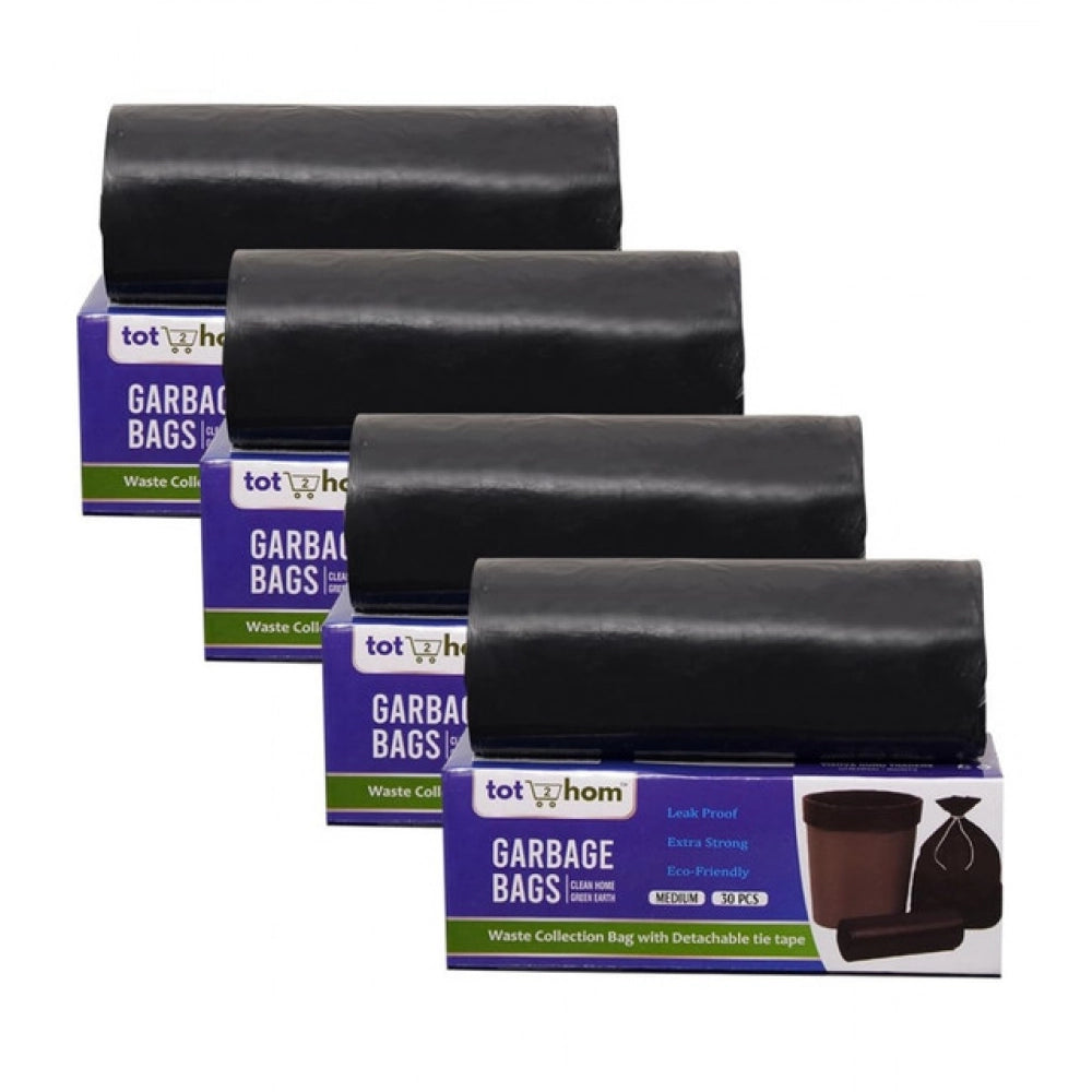 Generic Pack of 4 Plastic 19 x 21 Inches Garbage Bag (Black)