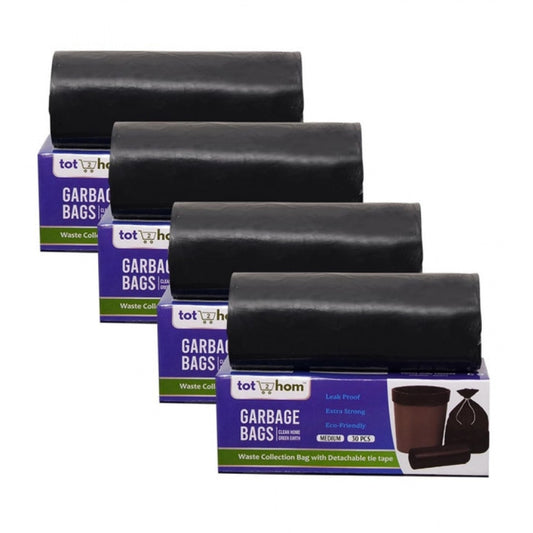 Generic Pack of 4 Plastic 19 x 21 Inches Garbage Bag (Black)