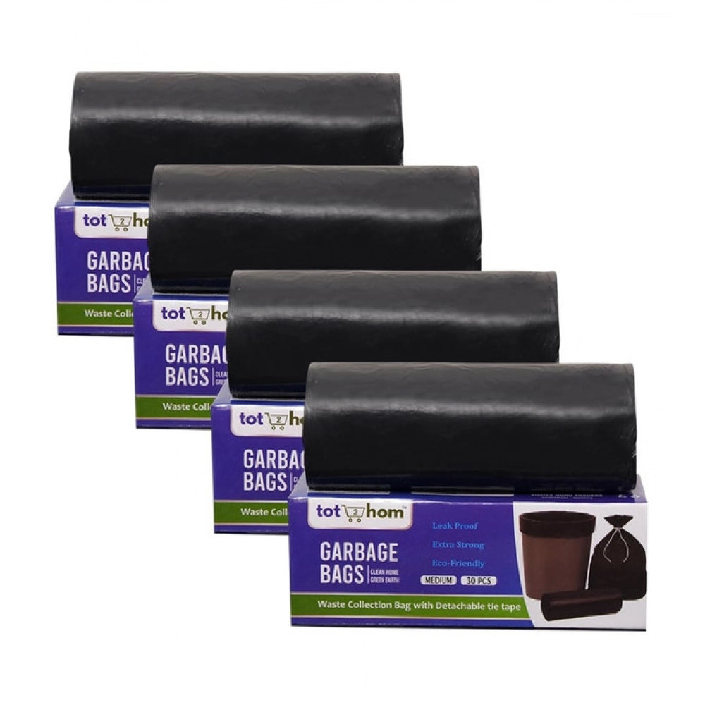 Generic Pack of 4 Plastic 19 x 21 Inches Garbage Bag (Black)