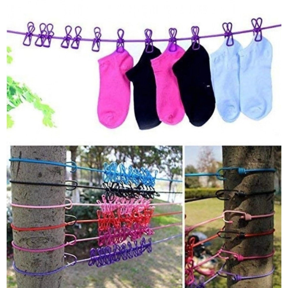 Generic Pack of 5 Nylon Cloth Drying Rope (Multicolor)