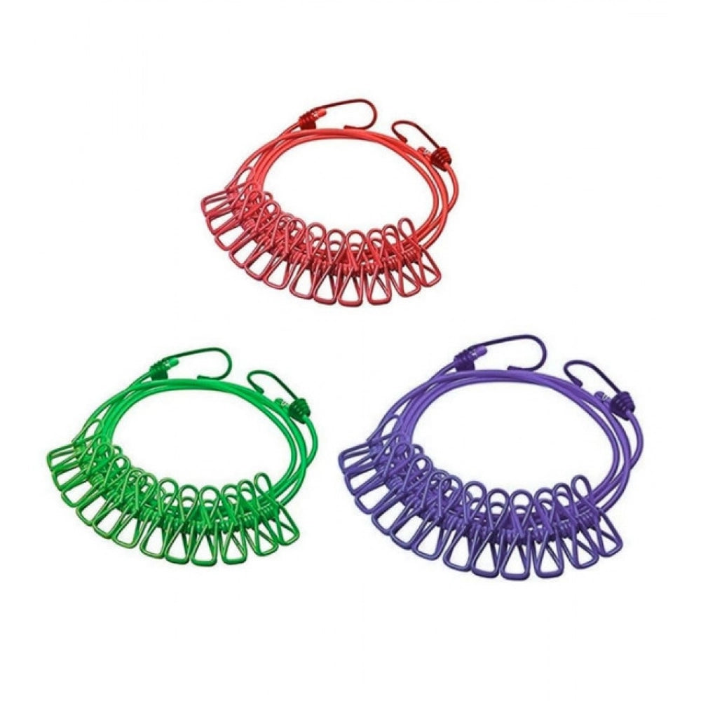 Generic Pack of 3 Nylon Cloth Drying Rope (Multicolor)