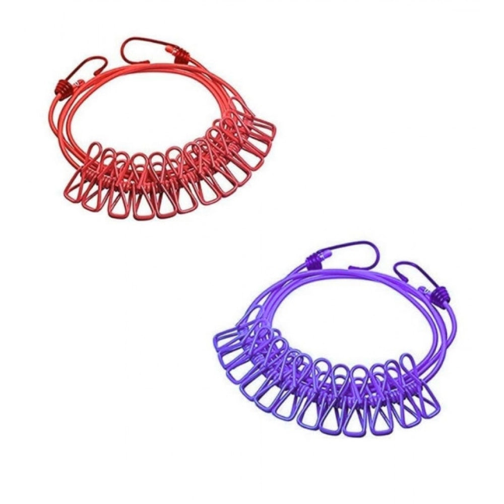 Generic Pack of 2 Nylon Cloth Drying Rope (Multicolor)