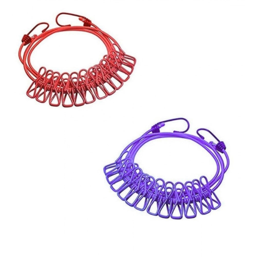 Generic Pack of 2 Nylon Cloth Drying Rope (Multicolor)