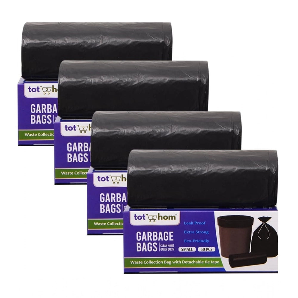 Generic Pack of 4 Recyclable Plastic-Biodegradable 17 x 19 Inches Garbage Bag (Black)