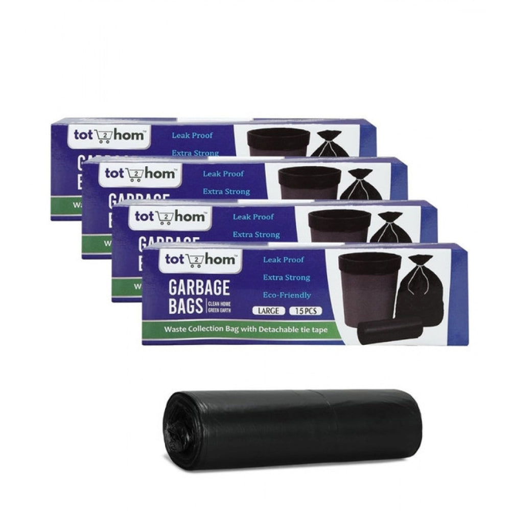 Generic Pack of 4 Biodegradeable Vegetable-Paper 25 x 30 Inches Garbage Bag (Black)