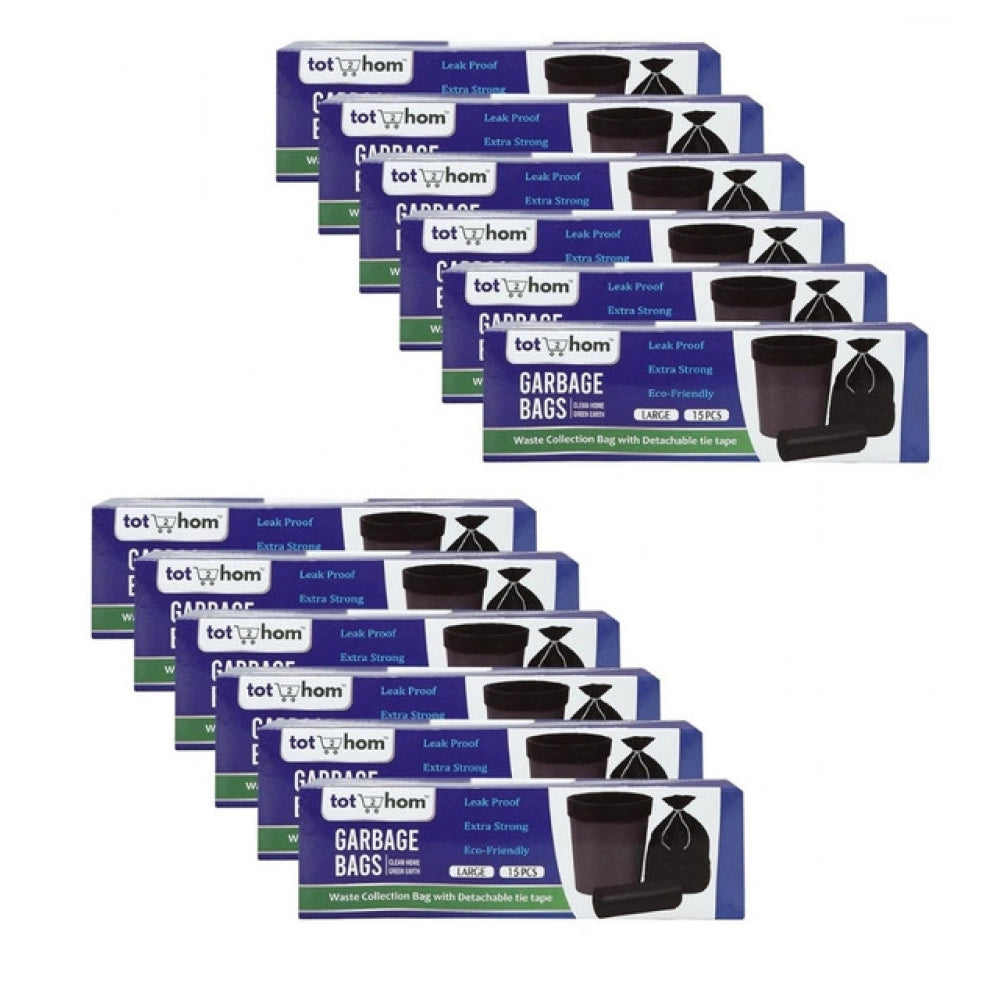 Generic Pack of 12 Biodegradeable Vegetable-Paper 25 x 30 Inches Garbage Bag (Black)