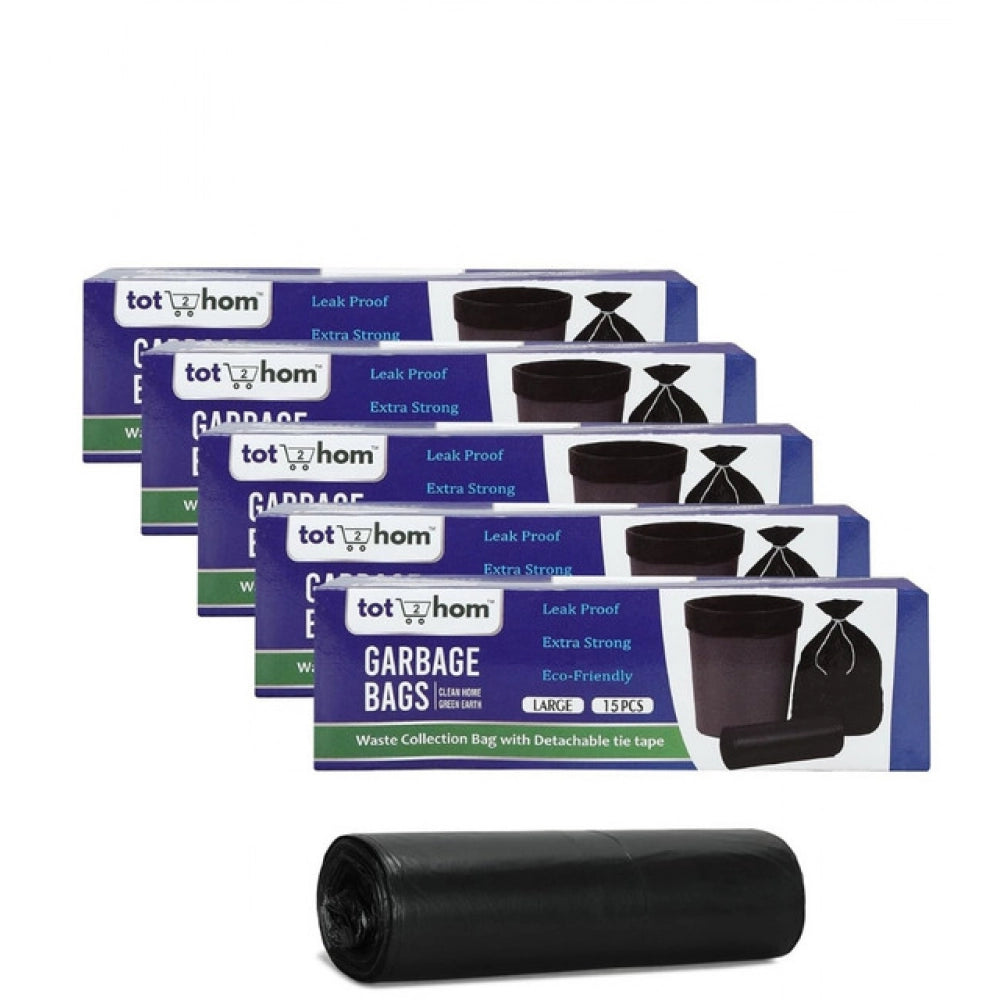Generic Pack of 5 Biodegradeable Vegetable-Paper 25 x 30 Inches Garbage Bag (Black)