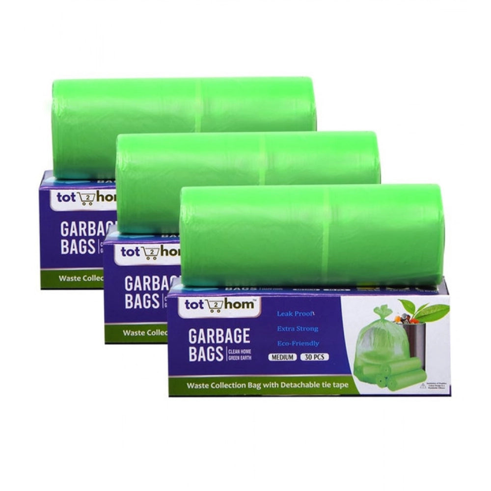 Generic Pack of 3 Biodegradeable Vegetable-Paper 19 x 21 Inches Garbage Bag (Green)