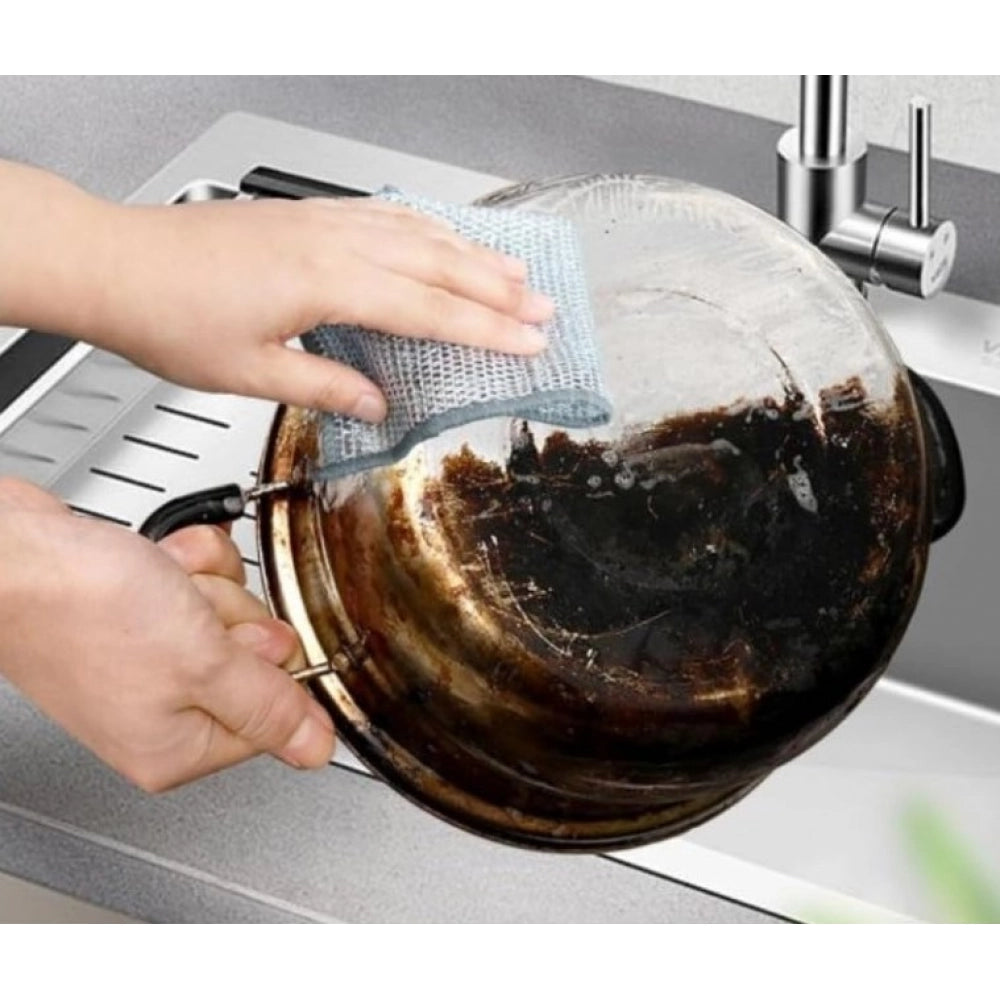 Generic Pack of 5 Stainless Steel Dishwash Scrub (Silver)