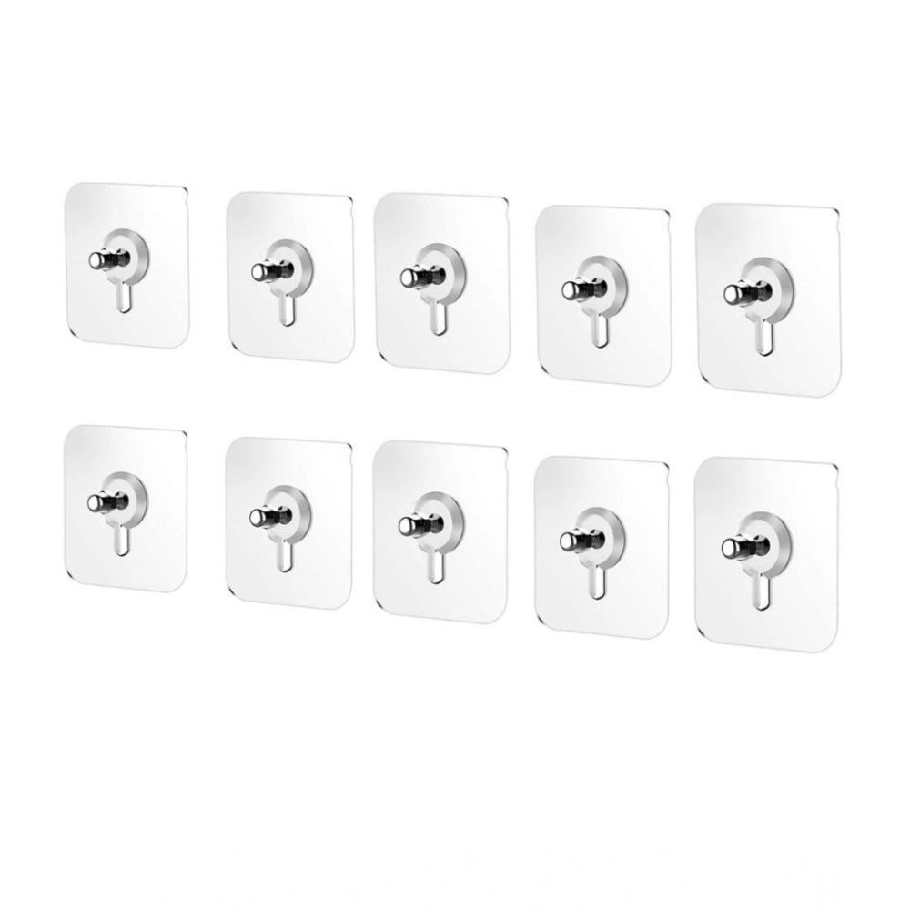 Generic Pack of 10 Acrylic-Metal Wall Hook (Multicolor)