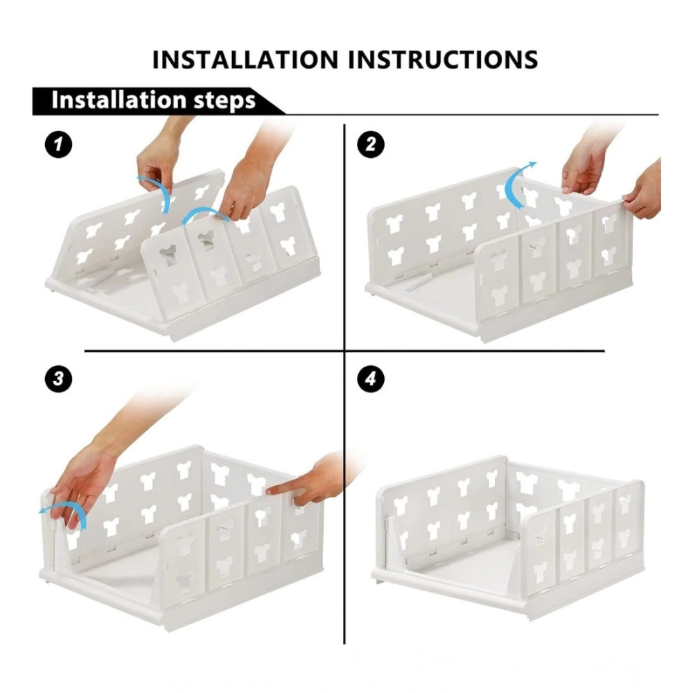 Generic Pack of 1 Plastic Foldable Stackable Storage Organizer (White)