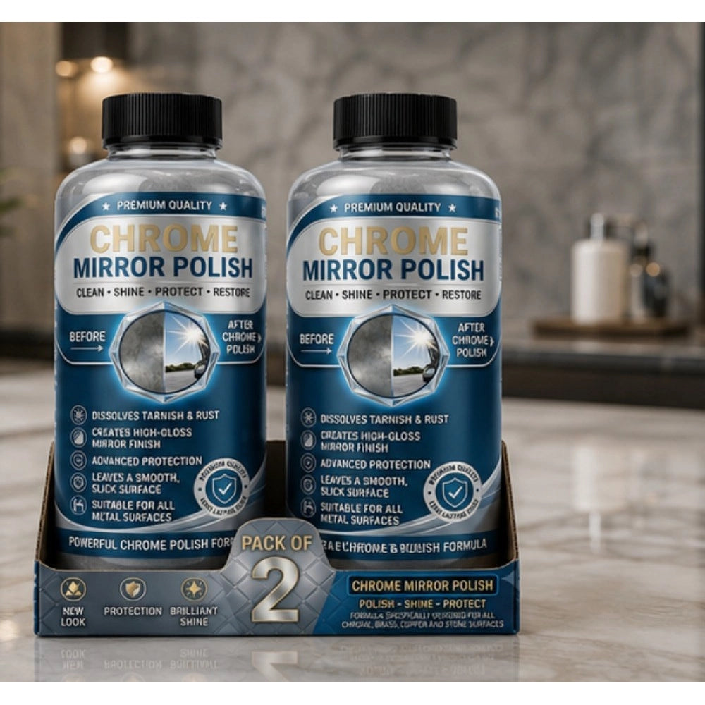 Generic Pack of 2 Chrome Mirror Polish Liquid Bottles 100 ML