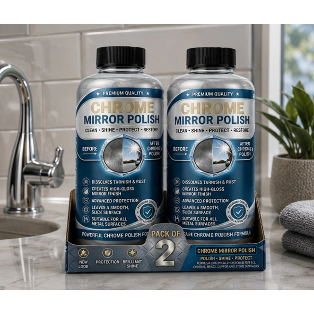 Generic Pack of 2 Chrome Mirror Polish Liquid Bottles 100 ML