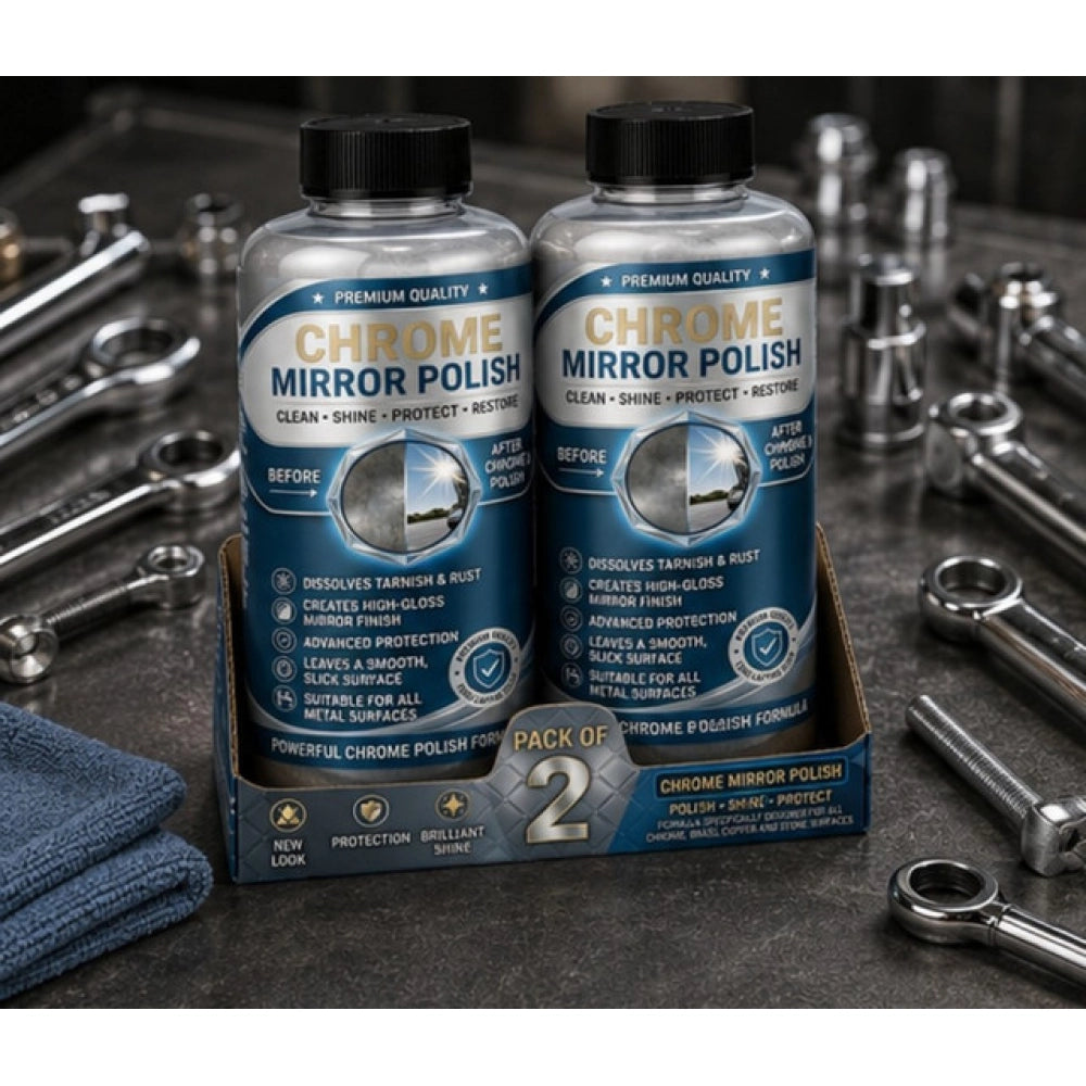 Generic Pack of 2 Chrome Mirror Polish Liquid Bottles 100 ML
