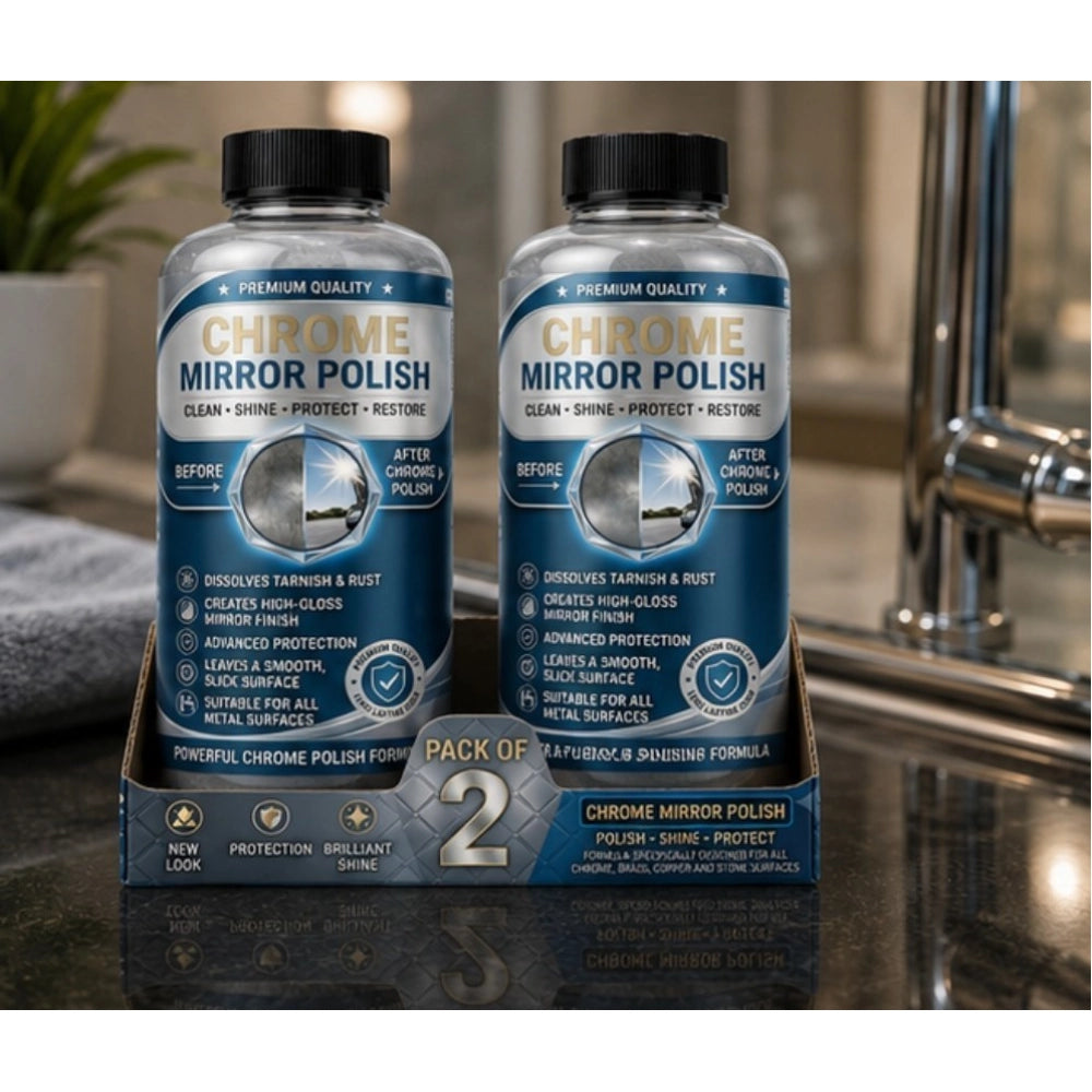 Generic Pack of 2 Chrome Mirror Polish Liquid Bottles 100 ML