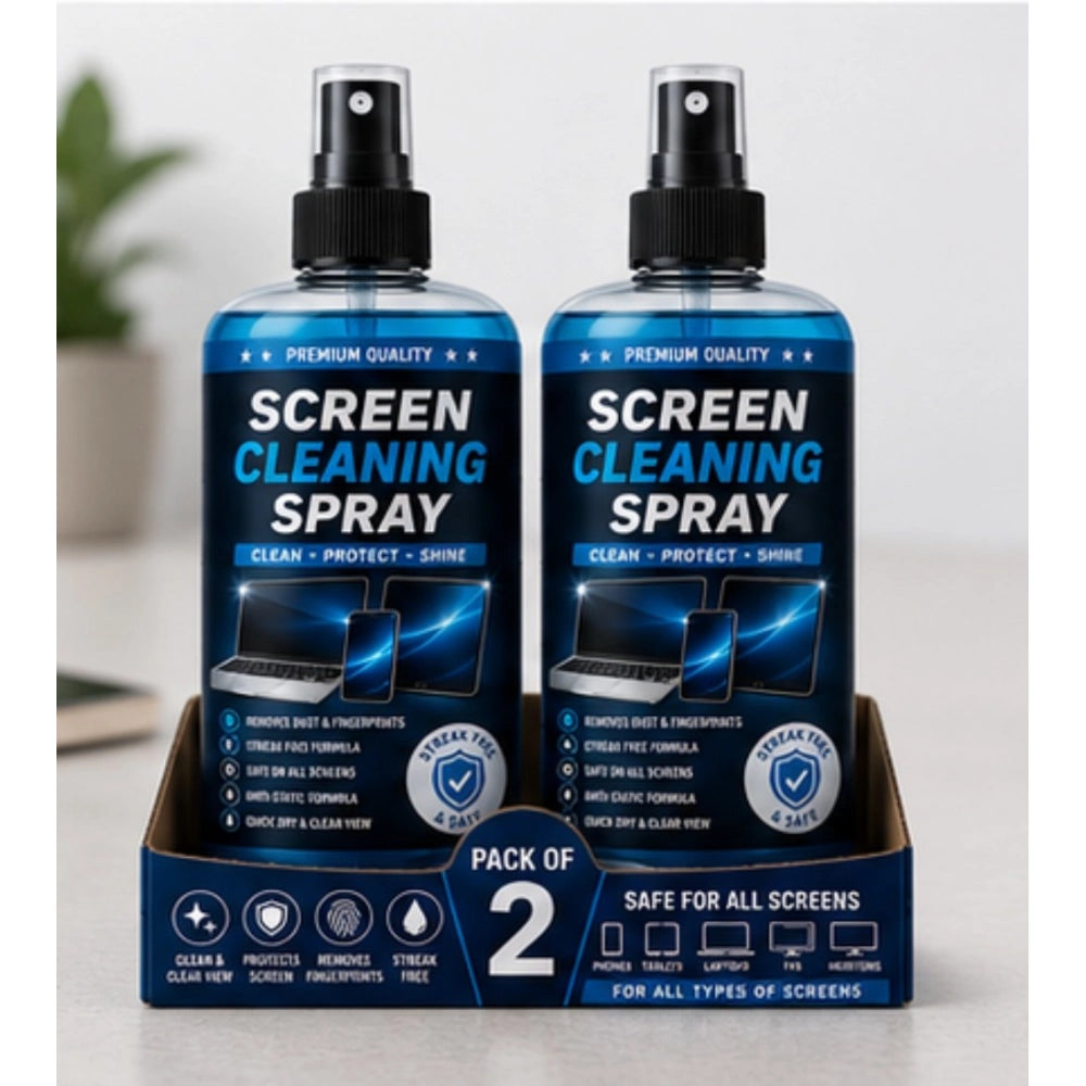 Generic Pack of 2 Screen Cleaning Liquid Spray Bottles 100 ML