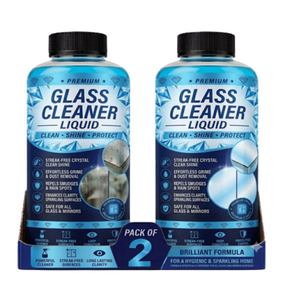 Generic Pack of 2 Glass Cleaner Liquid Bottles 100 ML