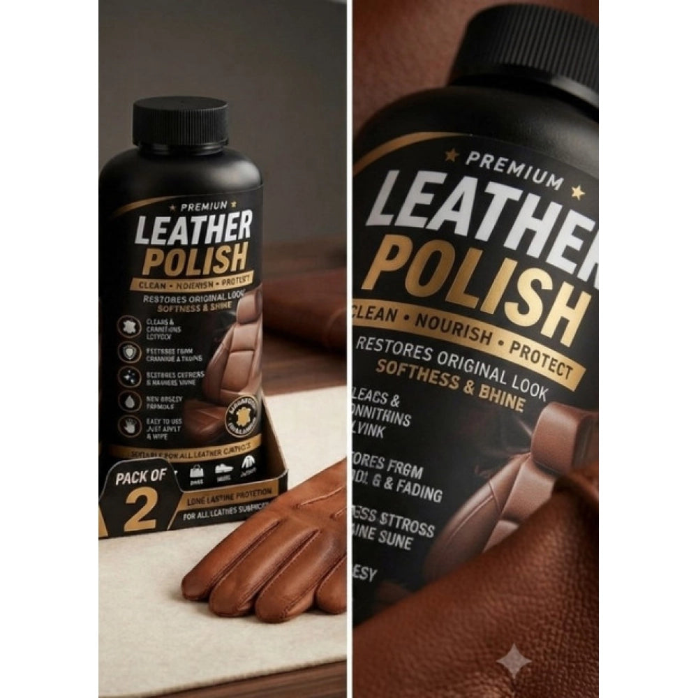 Generic Pack of 2 Leather Polish Liquid Bottles 100 ML