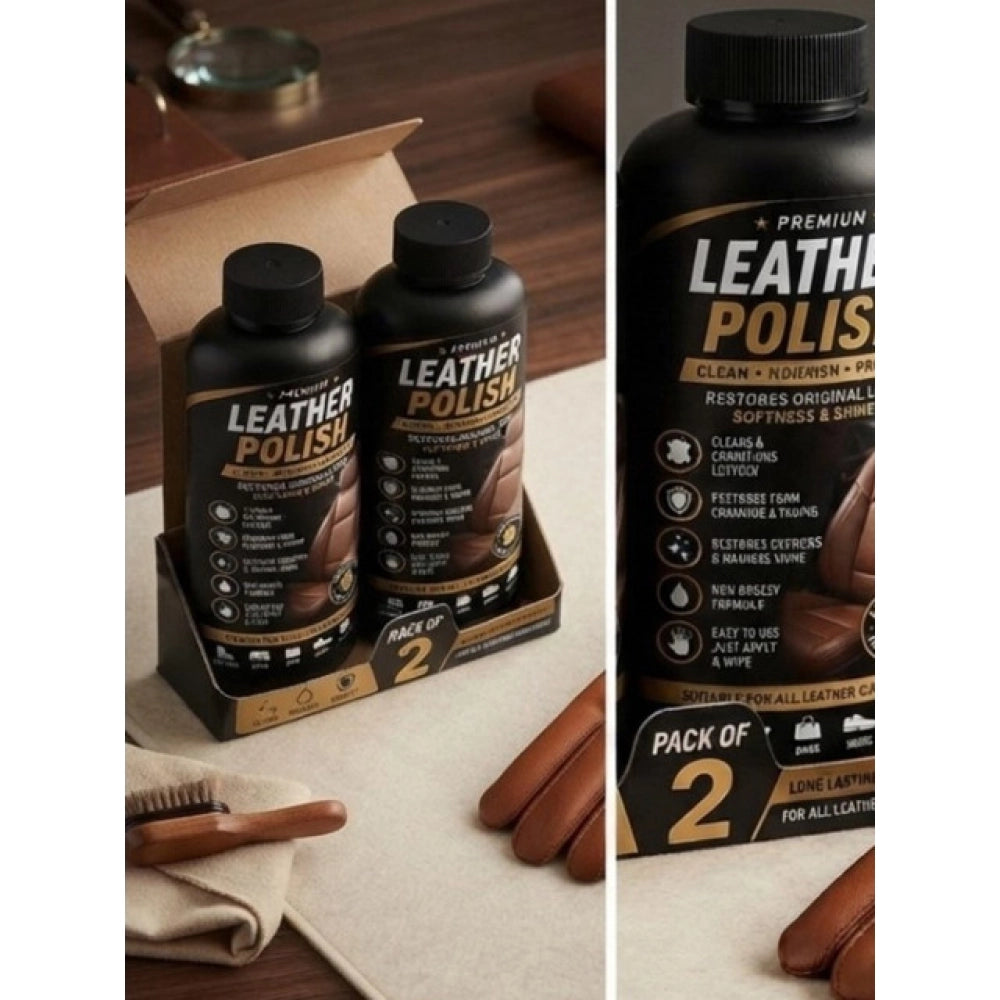 Generic Pack of 2 Leather Polish Liquid Bottles 100 ML
