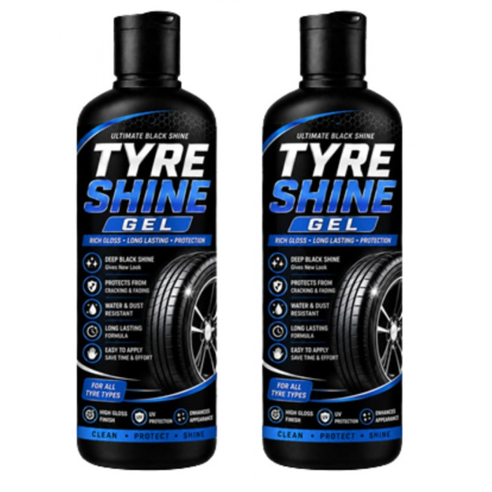 Generic Pack of 2 Tyre Shine Gel Flip Top Cap Bottles 100 ML
