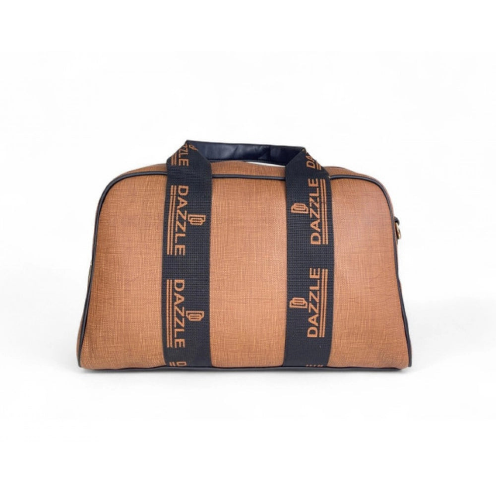 Generic Women's Polyurethane Textured Duffle Bag with Adjustable &amp; Removable Strap (Brown)