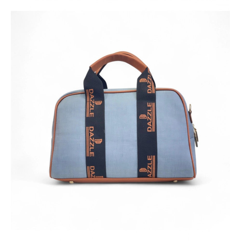 Generic Women's Polyurethane Textured Duffle Bag with Adjustable &amp; Removable Strap (Blue)