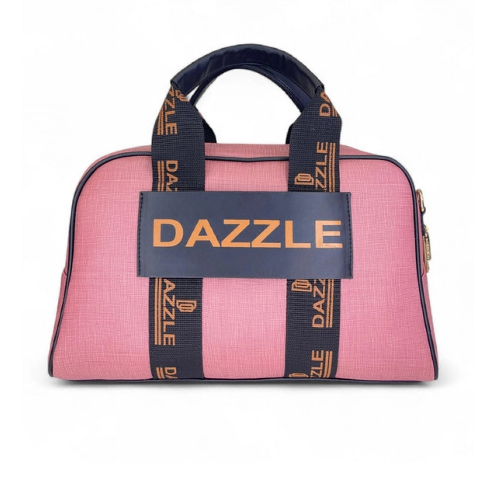 Generic Women's Polyurethane Textured Duffle Bag with Adjustable &amp; Removable Strap (Pink)